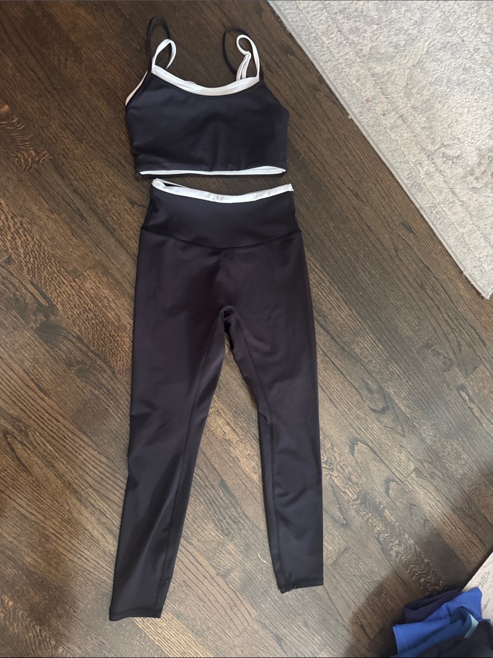 Black High-Rise Leggings & Trim Crop Tank Set
